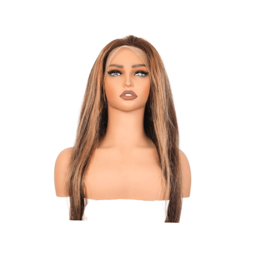 #9 13x4 Lace Straight Highlight Human Hair Wig 24 Inches