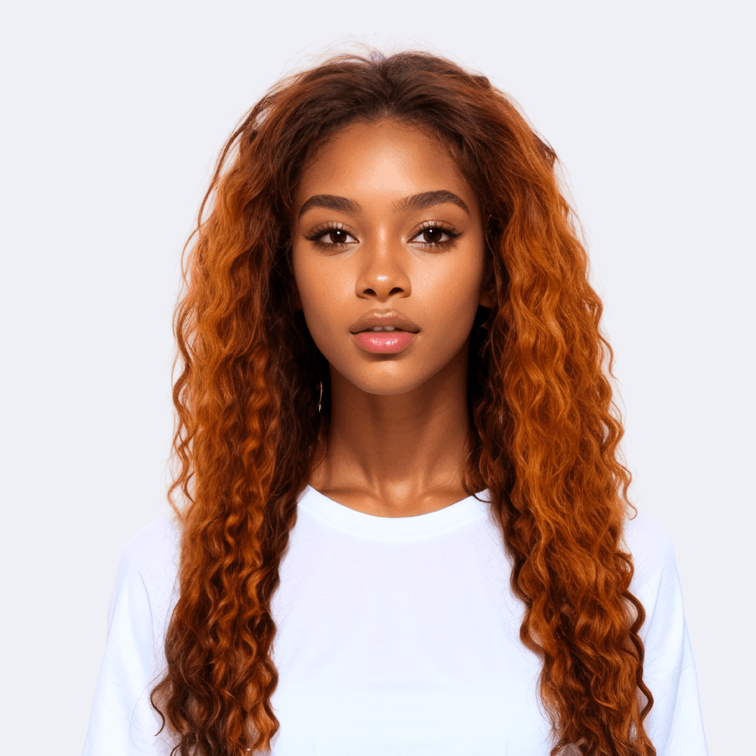 #3 13x4 Lace Kinky Curly Ginger Human Hair Wig 24 Inches - RoseTask