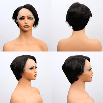 #48 13x4 Lace Bob Black Human Hair Wig 5 Inches