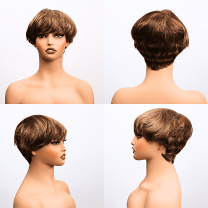 #53 MR Lace Bob Brown Human Hair Wig 5.5 Inches