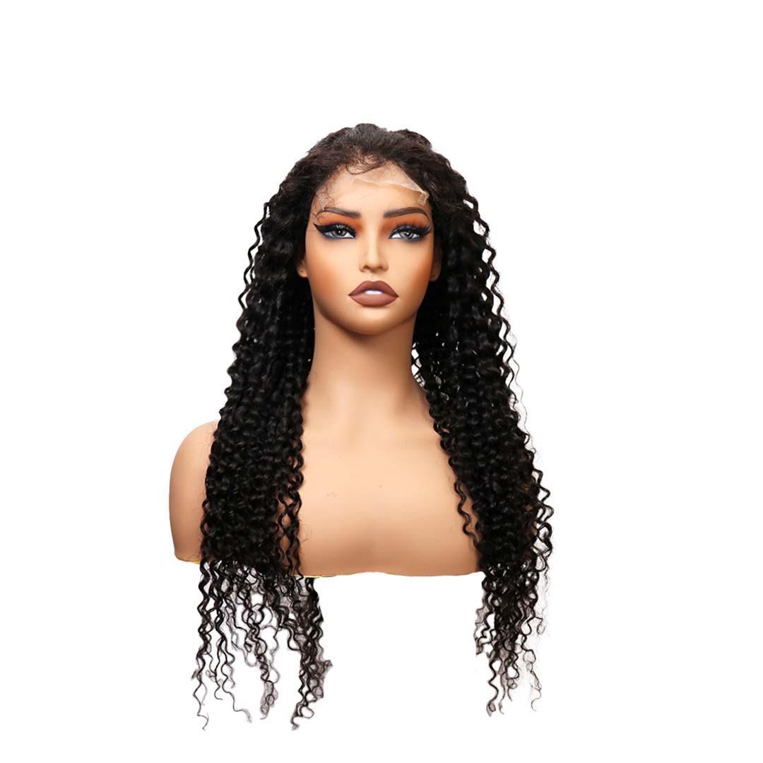 #77 5x5 Lace 150% Burmese Curly Black Human Hair Wig