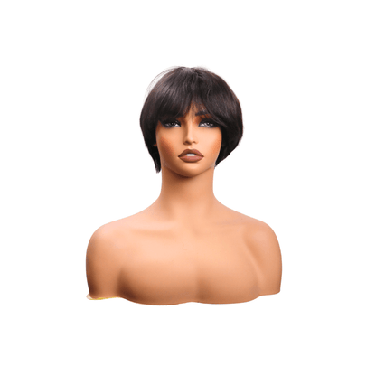 #132 MR Short Bob Brown Human Hair Wig 6 Inches